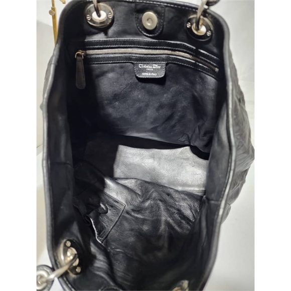 Authentic Christian Dior Soft Lambskin Quilted Tote Black - Picture 7 of 12